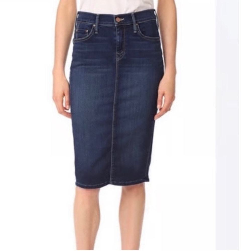 MOTHER The Peg Slit skirt After Hours Denim Midi Skirt